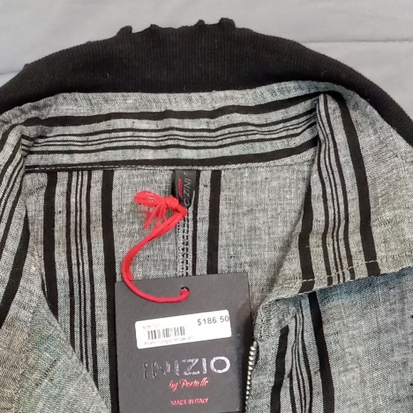 INIZIO From Italy Women's Gray & Black Linen & Cotton Jacket - Picture 7 of 8